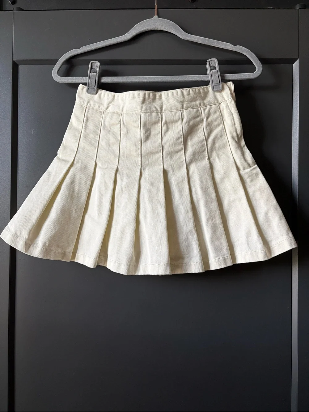 J. Galt Cream Pleated Mini Skirt With Built-in Shorts